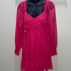Elegant Pink Ruched Dress